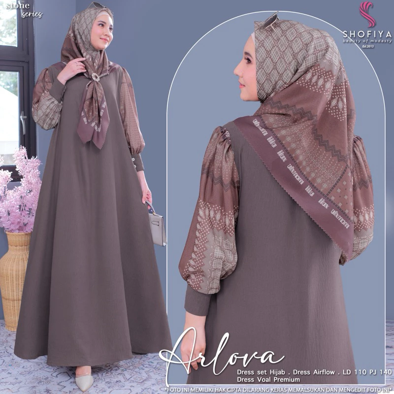[VICAN] ARLOVA SERIES BELINDA (GRATIS JILBAB) DRESS SET JILBAB GAMIS SYARI LEBARAN WANITA FASHION BUSANA MUSLIM BEST SELLER ORIGINAL BY SHOFIYA