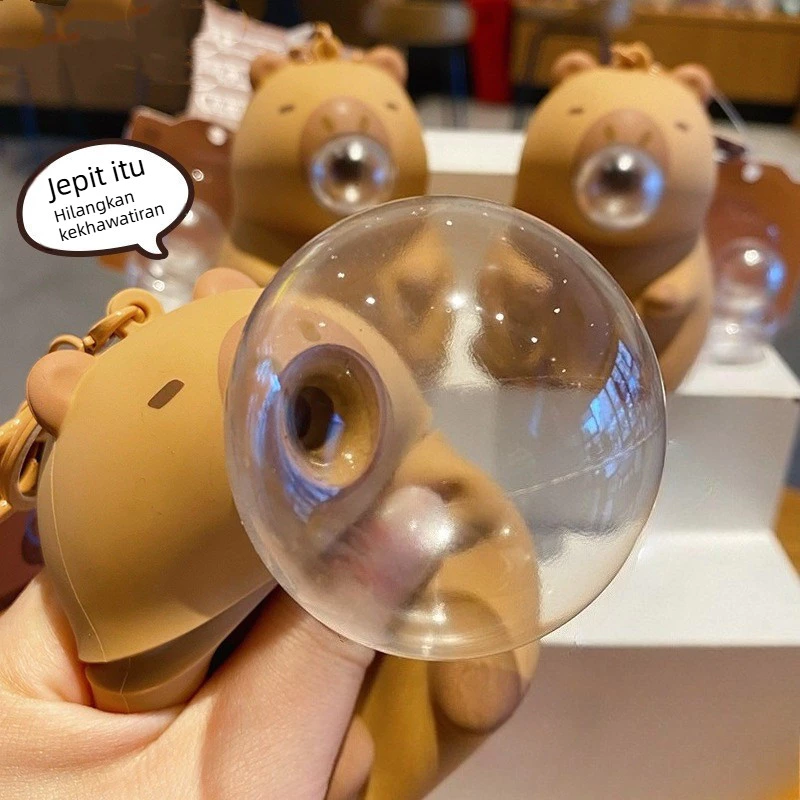 Gantungan Tas Capybara Squishy Blowing Bubbles Desain Unik Hadiah Viral COD Siap Kirim