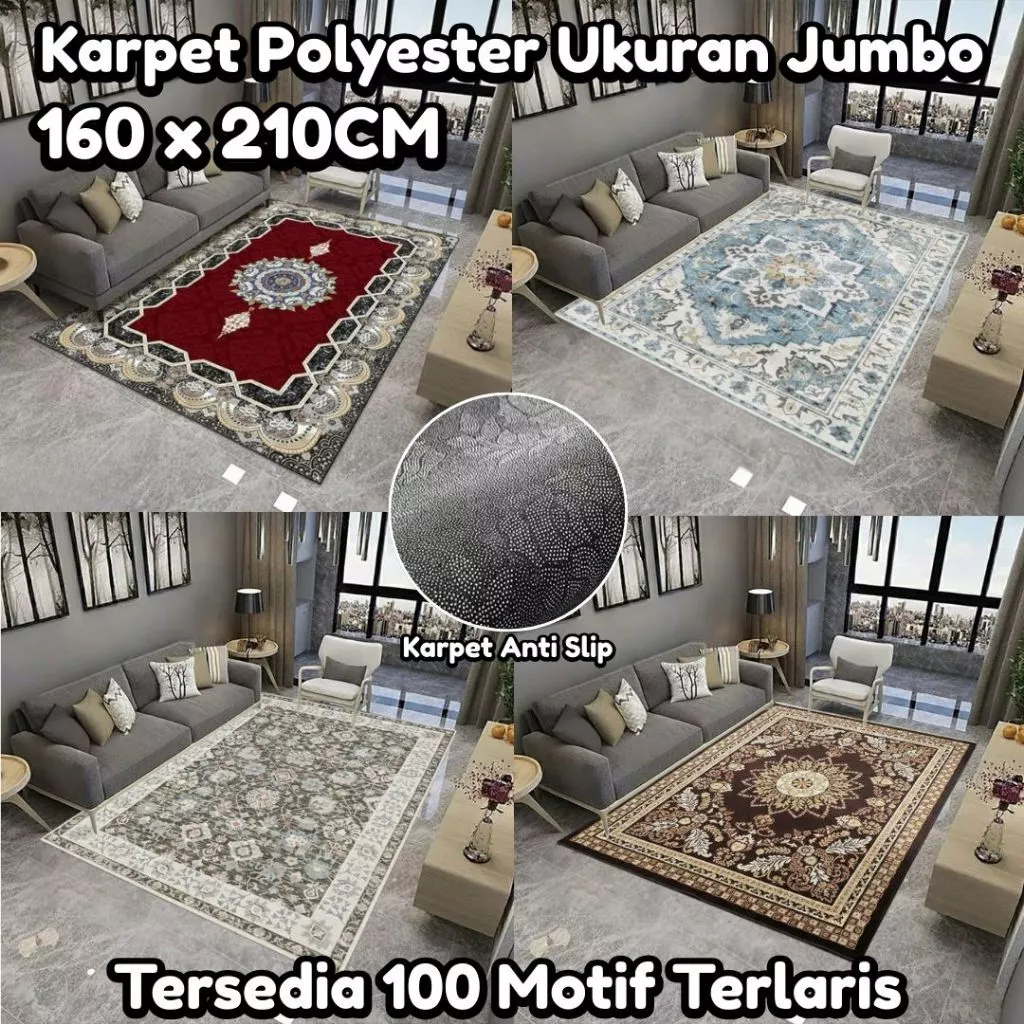 Karpet Lantai Turki Uk 160*210 Karpet Polyester Permadani Karpet Lantai Eropa Ruang Tamu Anti Slip Premium