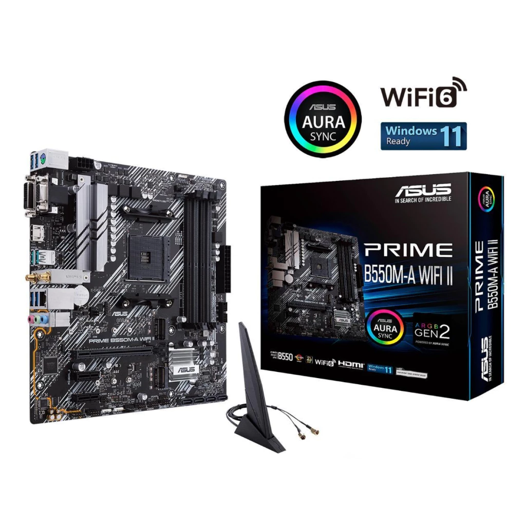 Motherboard ASUS PRIME B550M-A WIFI II (AM4, AMD, B550, DDR4, USB3.2, SATA3)