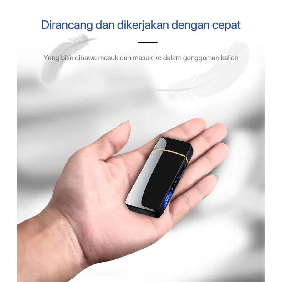 RUMAH Grosir Korek Api unik elektrik kecil fingerprint touch sensor led screen dy A6 korek USB unik bisa di cas Kelas atas untuk merokok