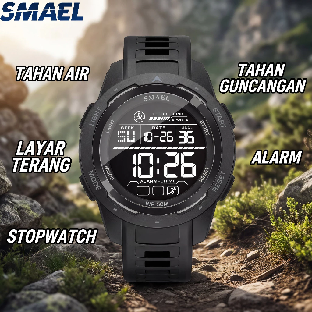 SMAEL 8105 Original Jam Tangan SPORT Analog Digital Pria Wanita Tahan Air 50 Meter