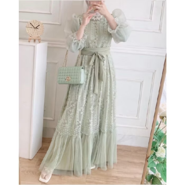 MAXI INARA M/L/XL MAXI DRESS BAJU GAMIS REMAJA KEKINIAN BAGUS BAJU LEBARAN KONDANGAN PERNIKAHAN SORAA.014
