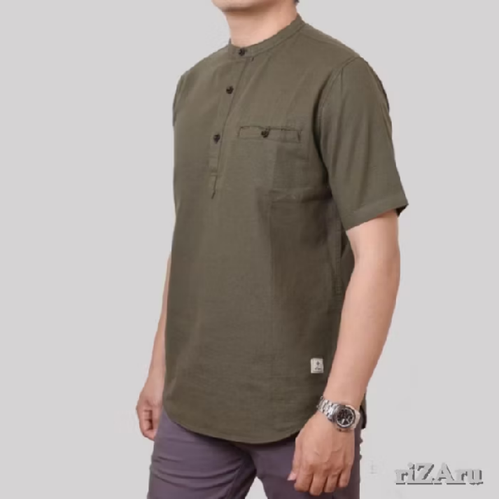 Koko Kurta Lengan Pendek Bahan Baby Canvas By RIZARU