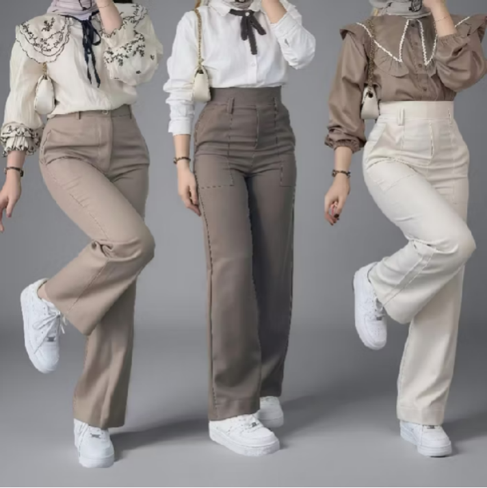 Aurora – Dieora pants – Dieora Highwaist Pants – Celana Pants Highwaist Wanita Kulot Loose Panjang