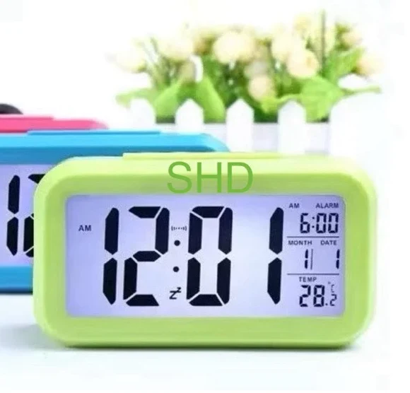 Jam Digital Meja Mini Weker Pintar Smart Alarm Clock Sensor Cahaya Pintar Jam LED