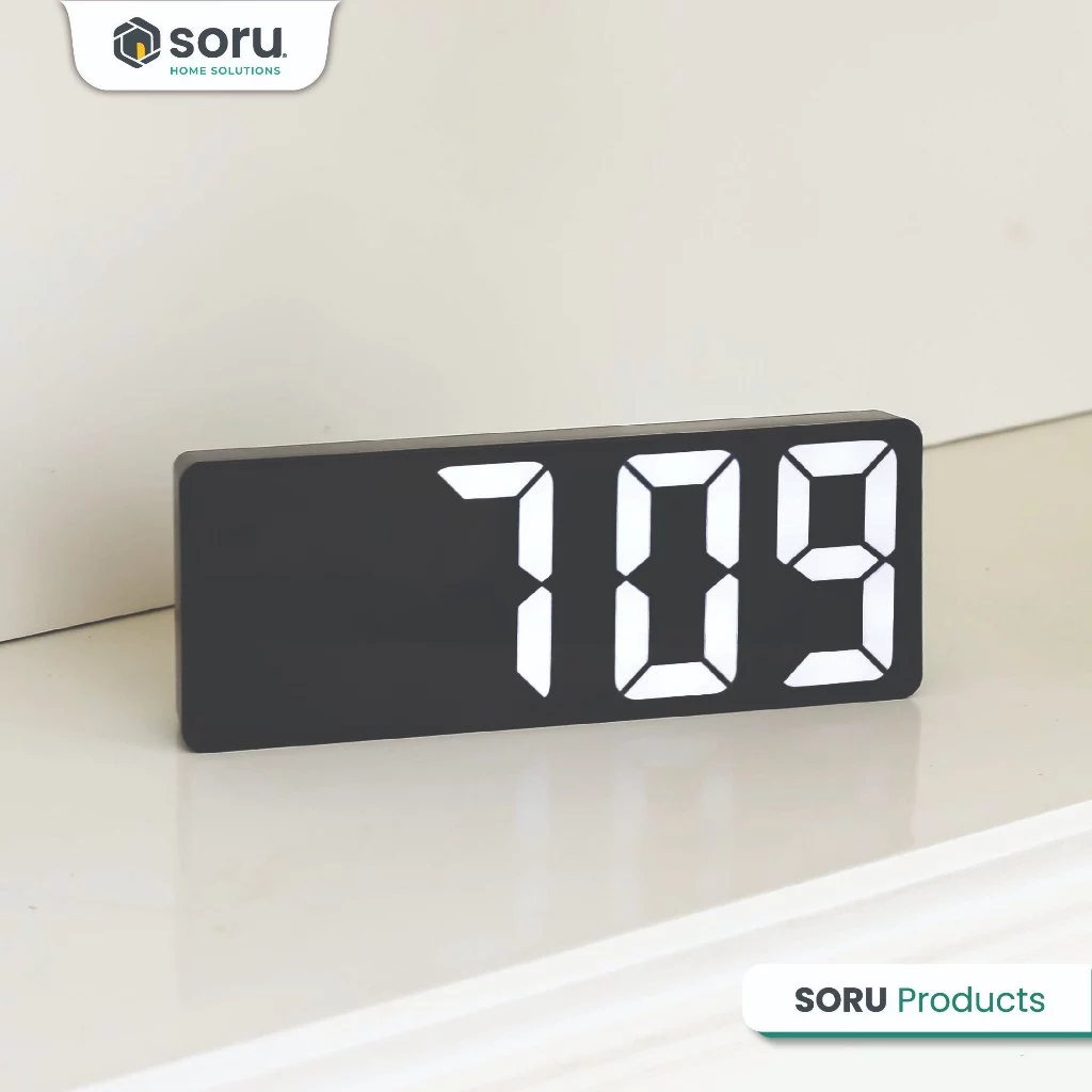 SORU – Jam Meja Digital Smart LED Alarm Kalender Pengukur Suhu – Digital Clock Backlight Display